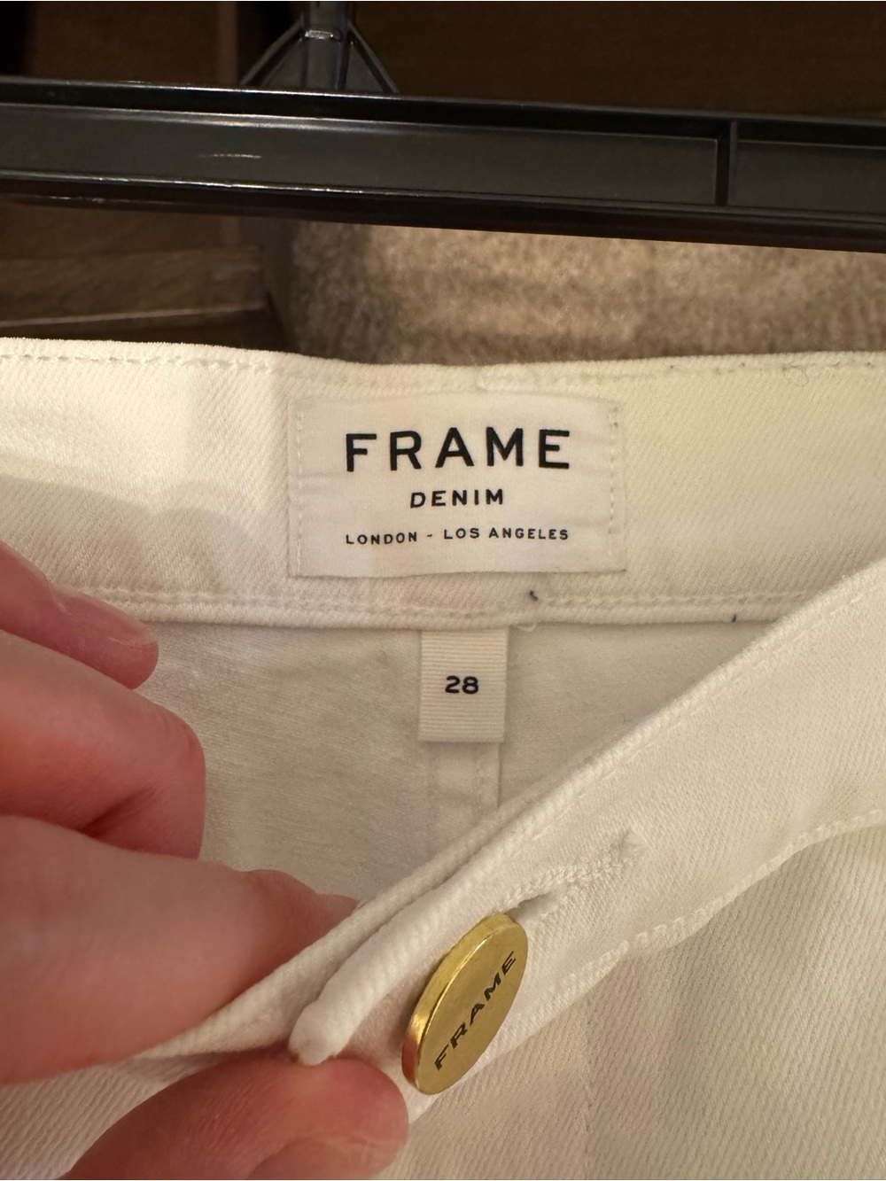Frame Denim White Cotton Utility Short Shorts - Picture 3 of 3